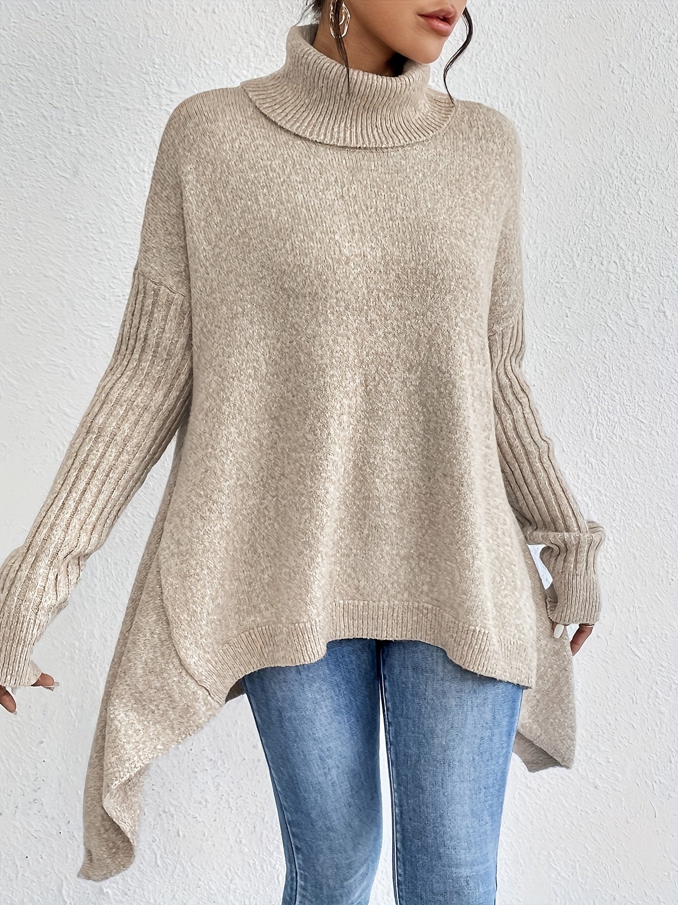 Tahlia - Casual Asymmetrical Hem Hooded T-Shirt