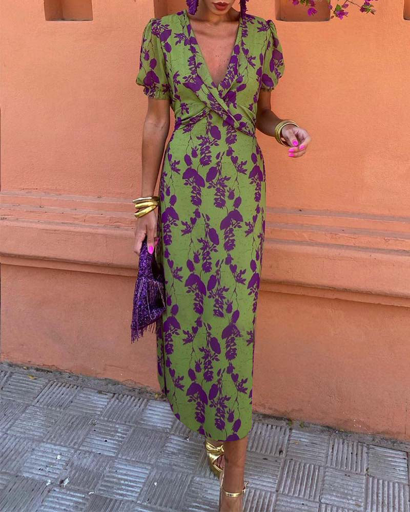 Via™ | Sophisticated V‑Neck Luxe Dress
