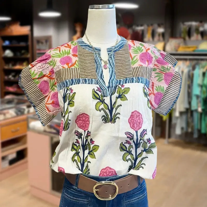 Carla™ | Vintage-Inspired Floral Blouse