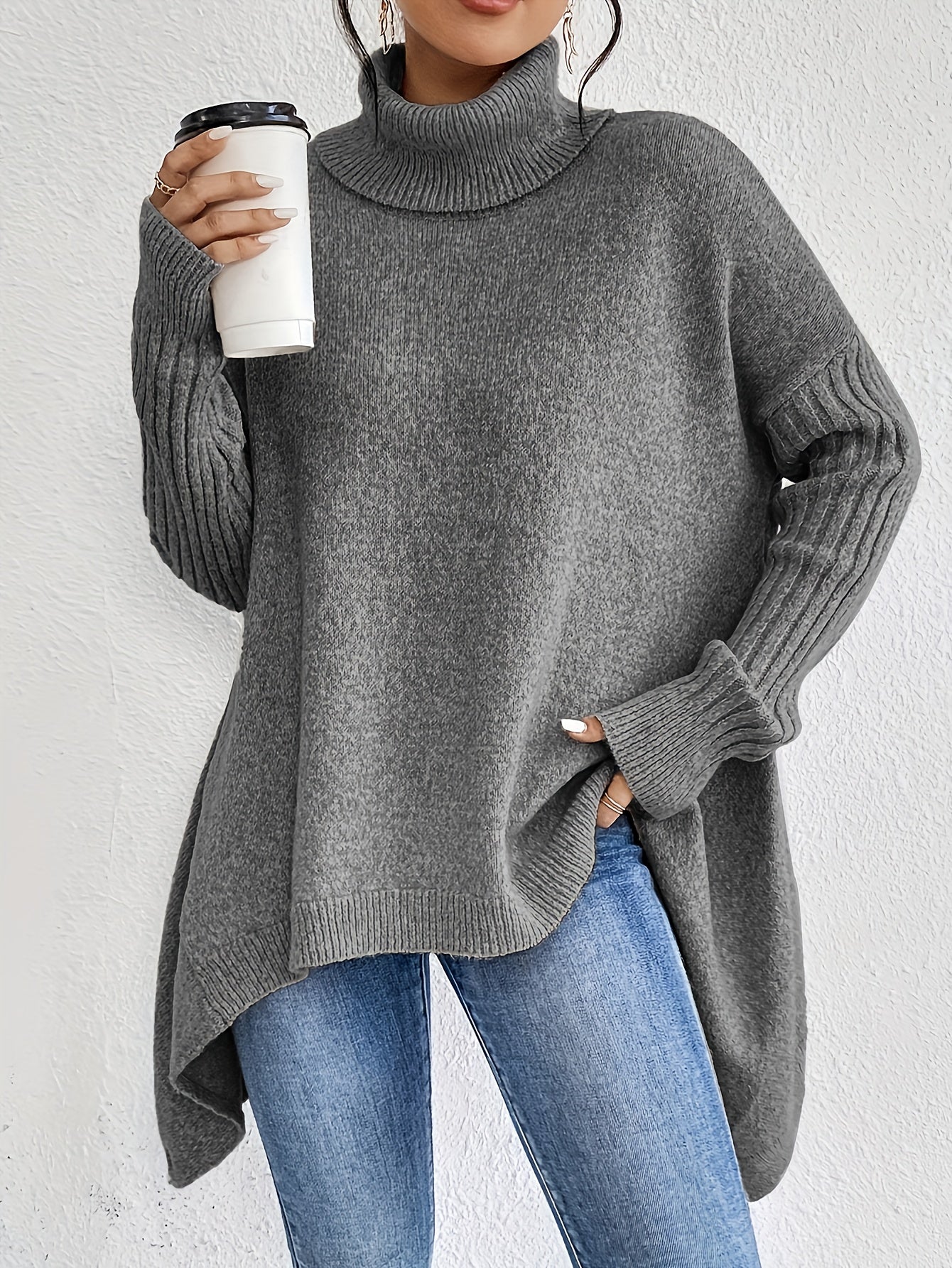 Tahlia - Casual Asymmetrical Hem Hooded T-Shirt