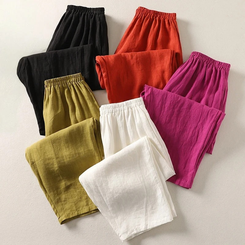 Sandra™ | Elegant Linen-Blend High-Waist Pants