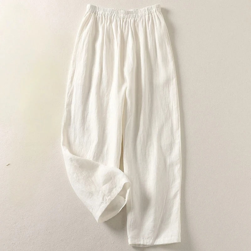 Sandra™ | Elegant Linen-Blend High-Waist Pants