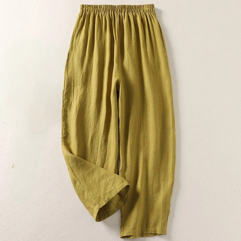 Sandra™ | Elegant Linen-Blend High-Waist Pants