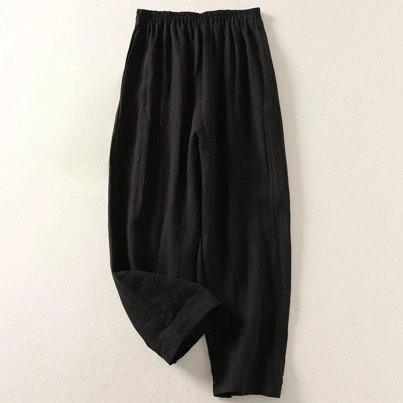 Sandra™ | Elegant Linen-Blend High-Waist Pants