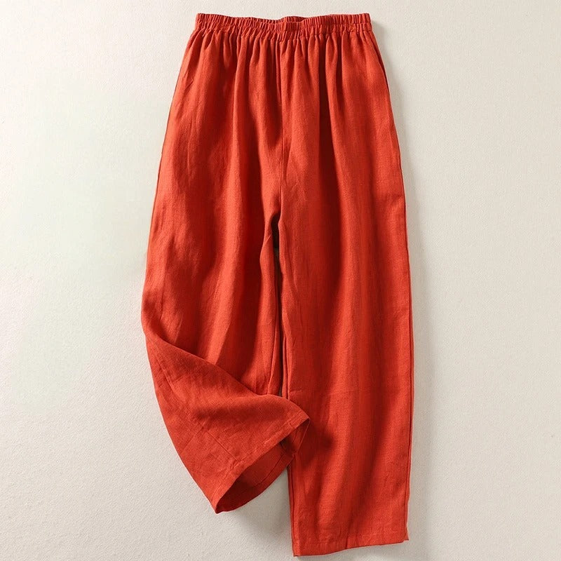 Sandra™ | Elegant Linen-Blend High-Waist Pants