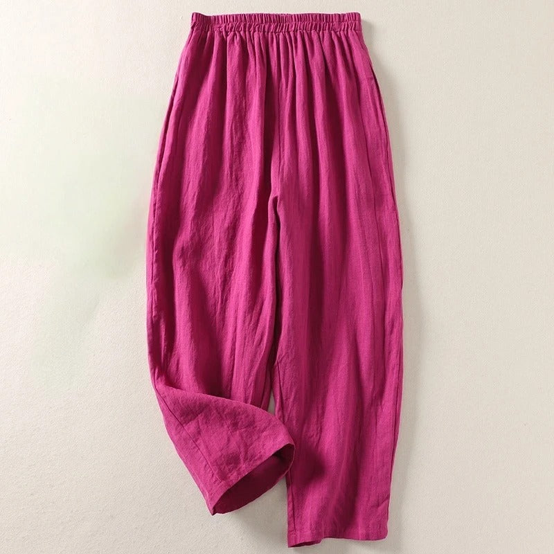 Sandra™ | Elegant Linen-Blend High-Waist Pants