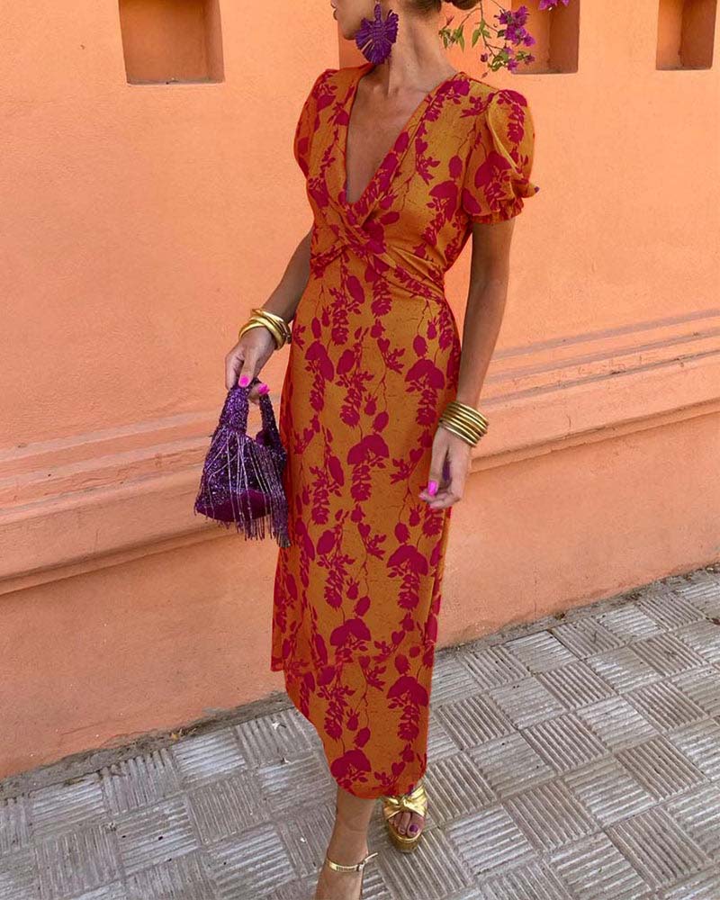 Via™ | Sophisticated V‑Neck Luxe Dress