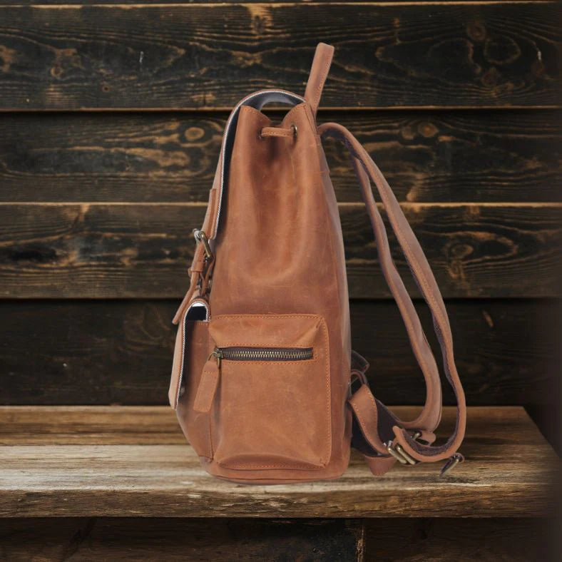 Leather Drawstring Backpack | FLAM