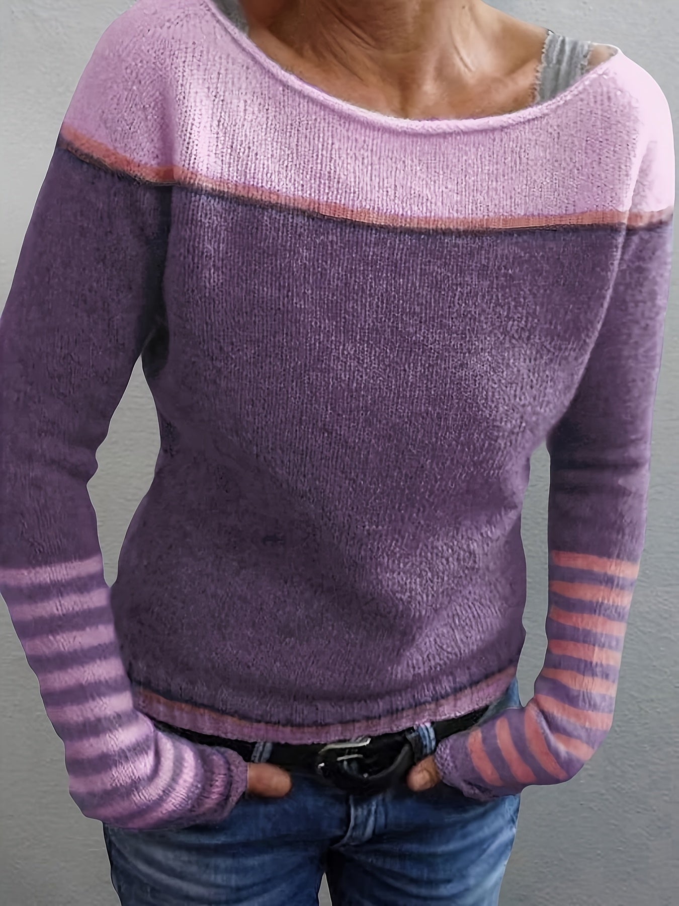 Katharina - Long Sleeve Striped Sweater