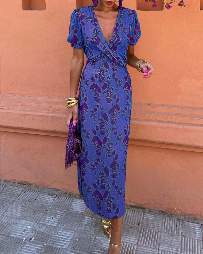 Via™ | Sophisticated V‑Neck Luxe Dress