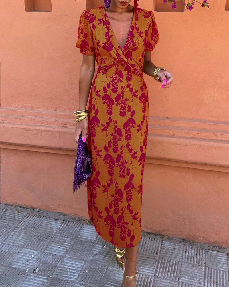 Via™ | Sophisticated V‑Neck Luxe Dress