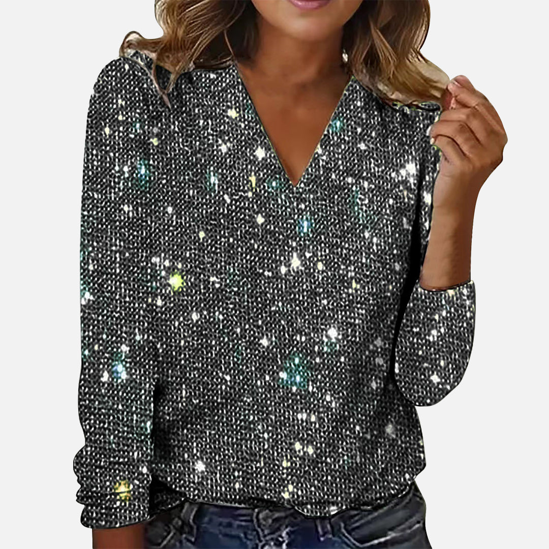 Yinthe - Diamond Blouse With V-Neck
