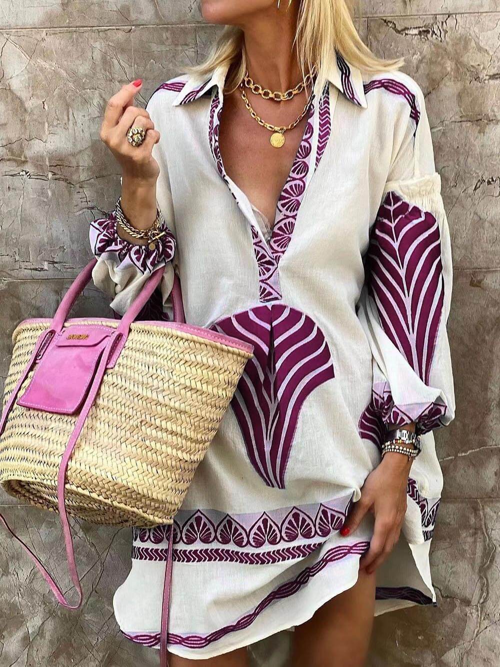 Jane™ | Luxury Chic Print Mini Dress