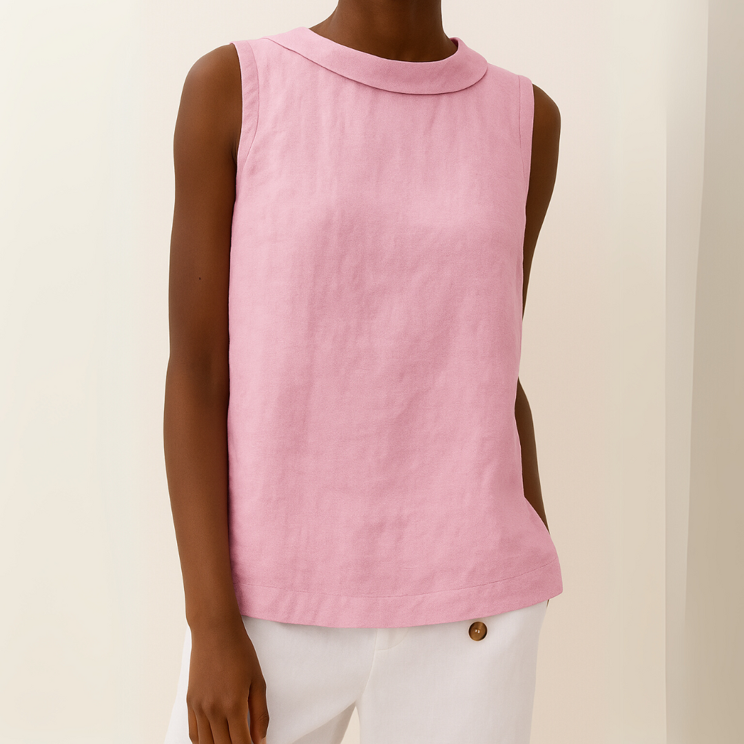 Krisha™ | Sleeveless Cotton-Linen Blouse