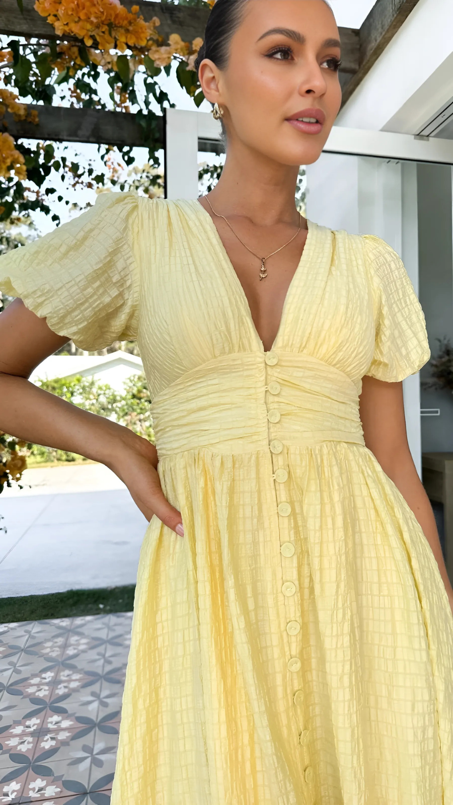 Selena™ | Romantic Puff Sleeve Midi Dress