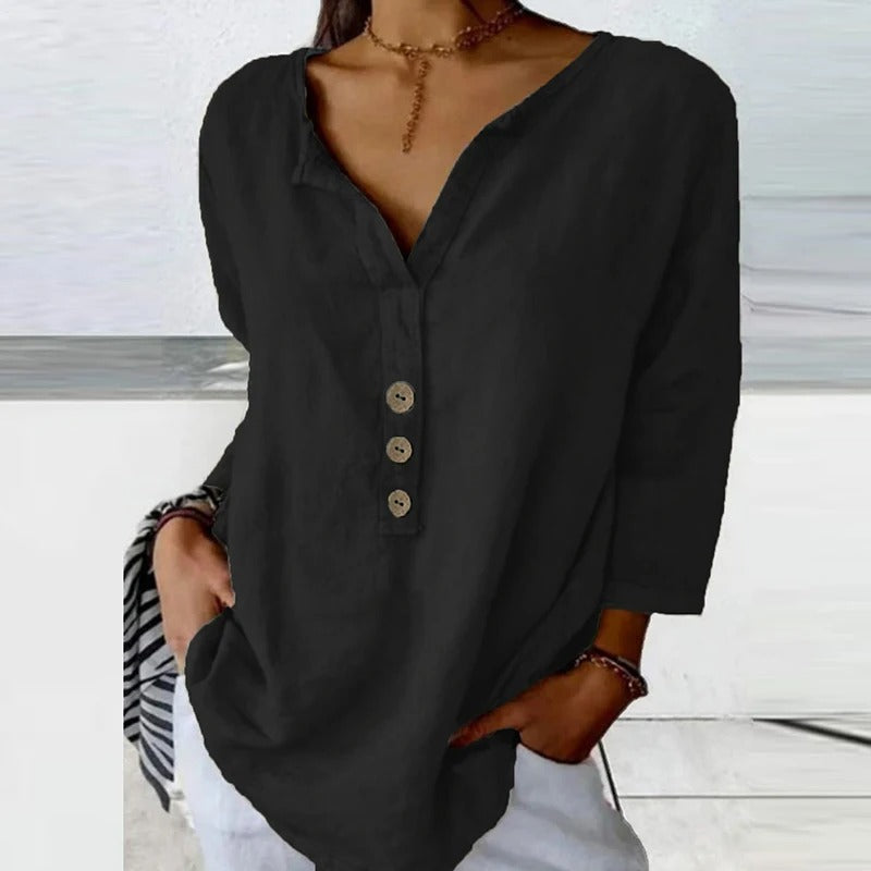 Jen™ | Relaxed Chic Button-Up Blouse