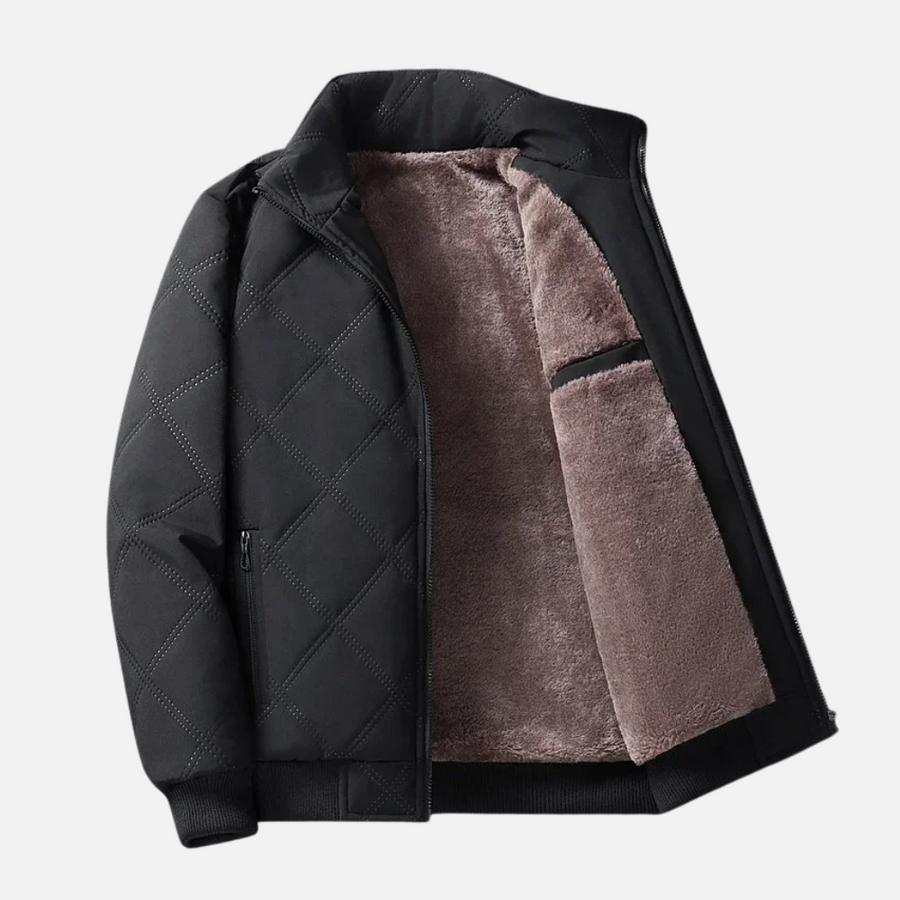 Grisson™ – Diamond Pattern Jacket with Stand Collar