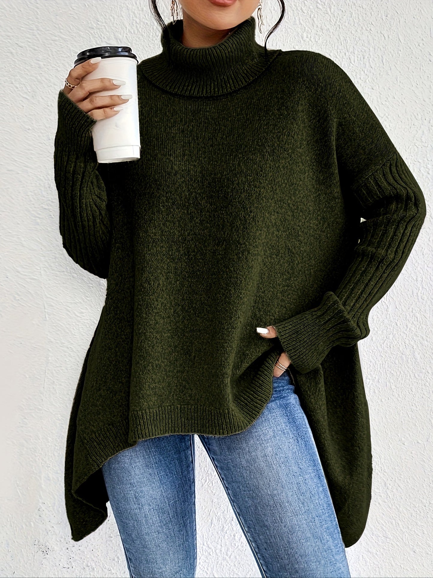 Tahlia - Casual Asymmetrical Hem Hooded T-Shirt