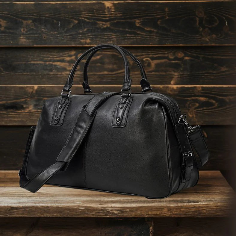 Black Leather Holdall | AALBORG
