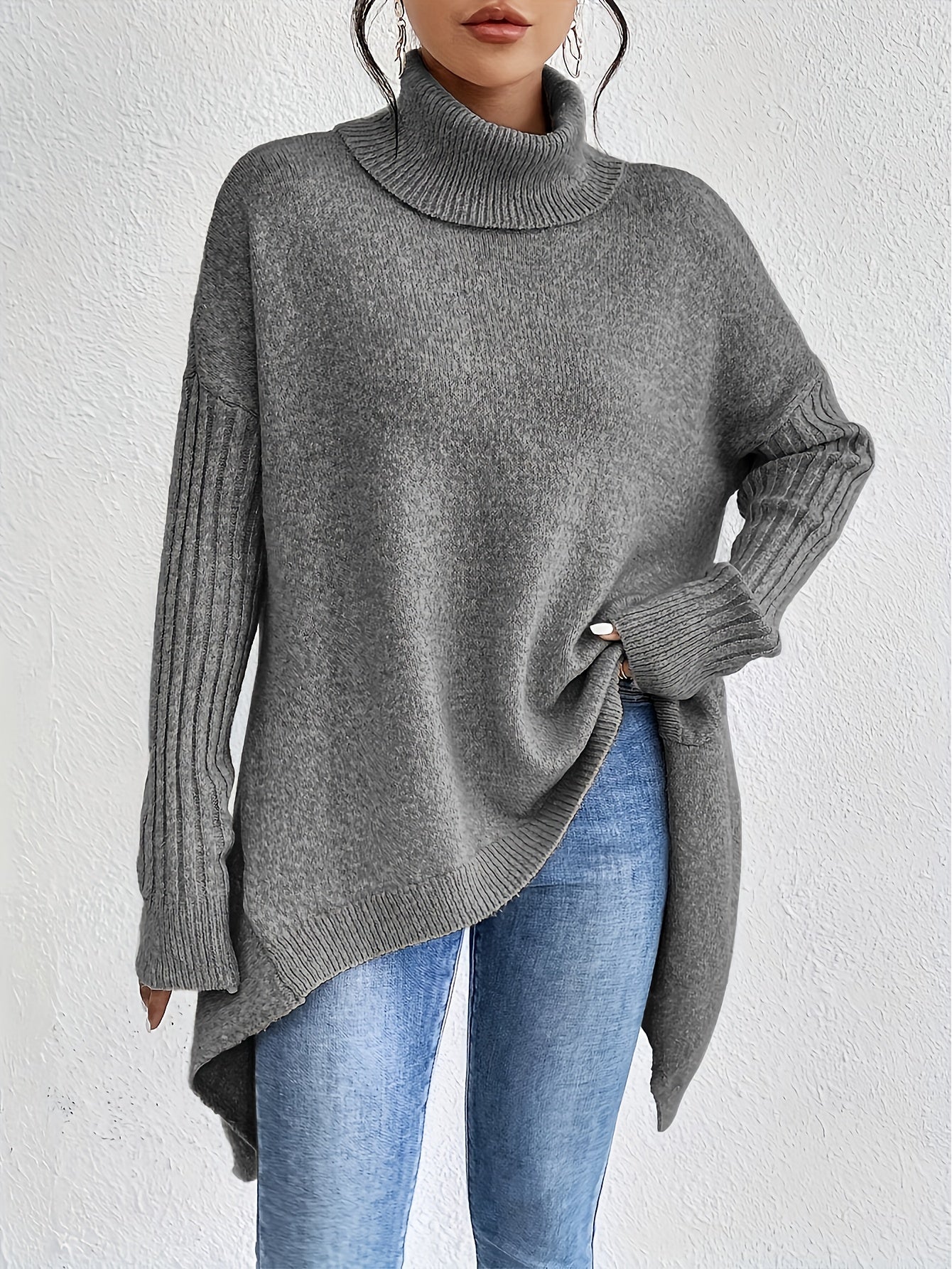Tahlia - Casual Asymmetrical Hem Hooded T-Shirt