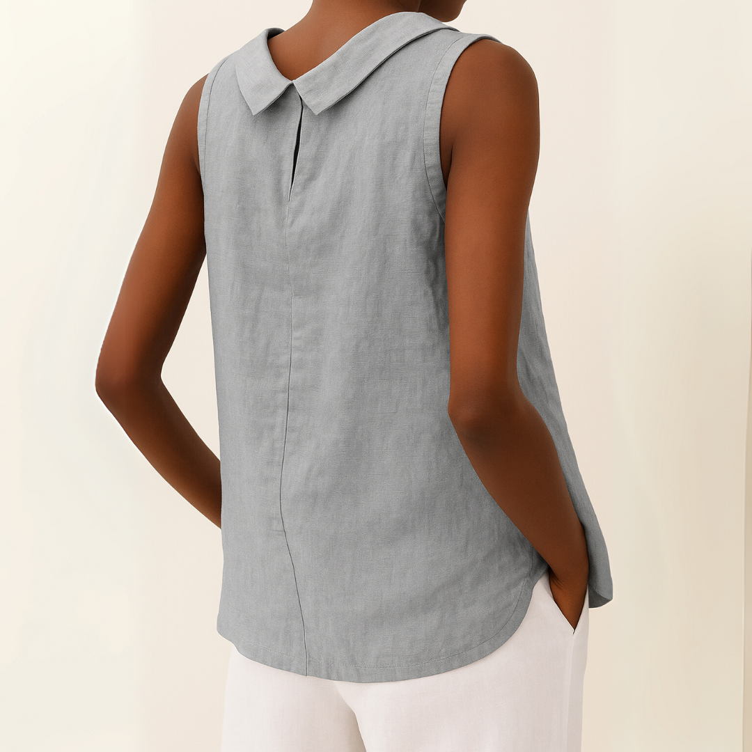 Krisha™ | Sleeveless Cotton-Linen Blouse