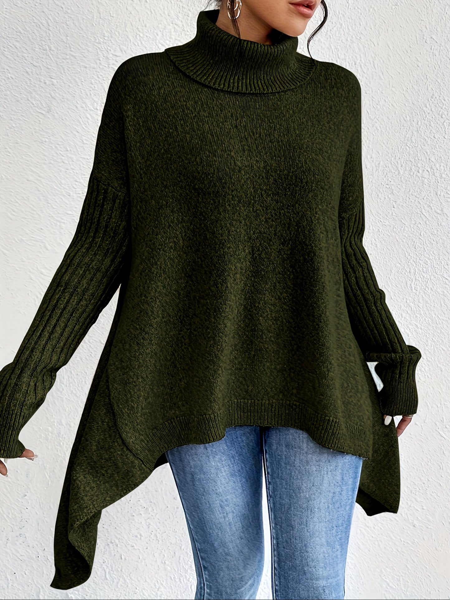 Tahlia - Casual Asymmetrical Hem Hooded T-Shirt