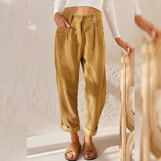 Jamie™ | Elegant High-Rise Corduroy Trousers