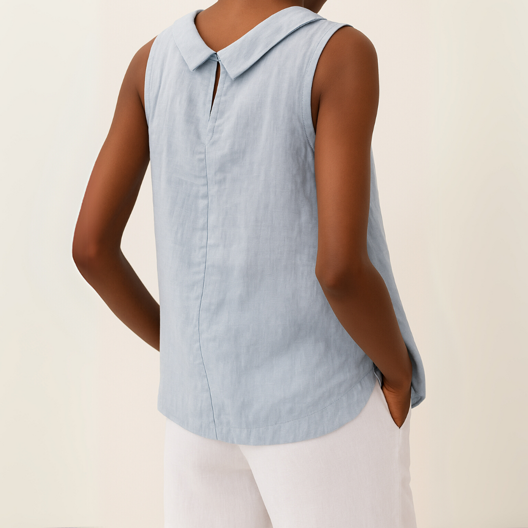 Krisha™ | Sleeveless Cotton-Linen Blouse