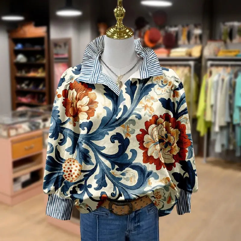 Sandy™ | Elegant Vintage Floral Blouse