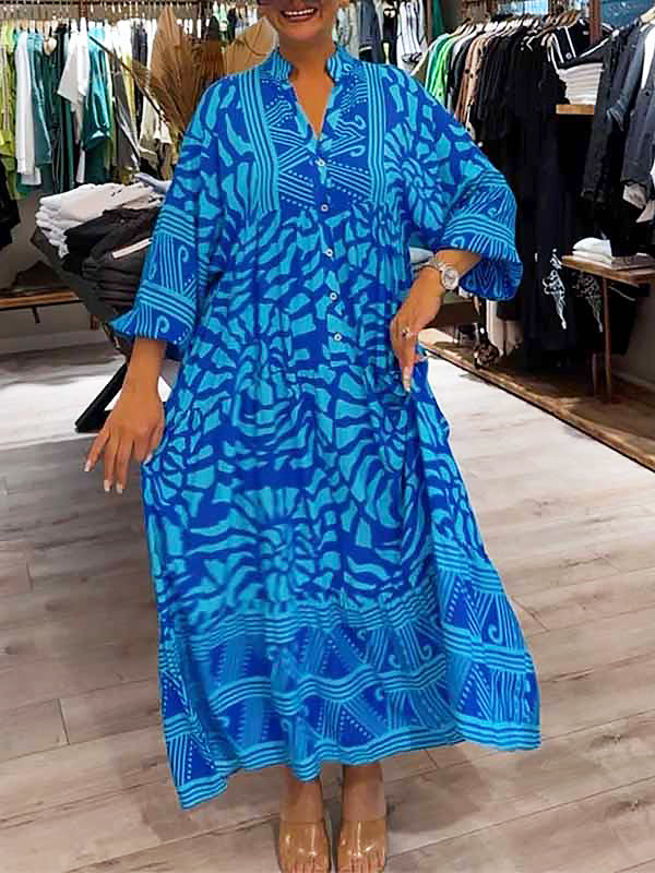 Elyanna - Printed V-Neck Dress