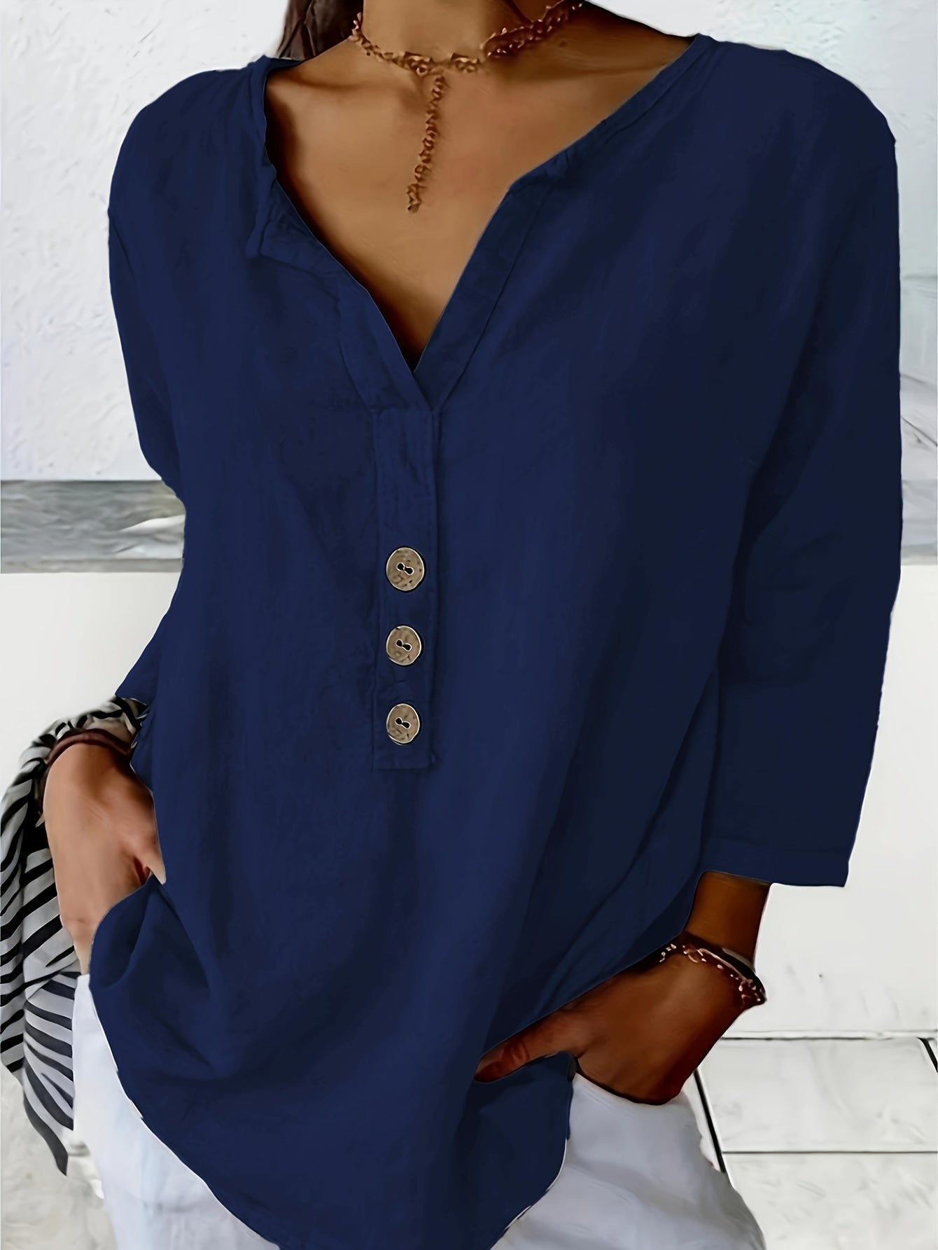 Jen™ | Relaxed Chic Button-Up Blouse