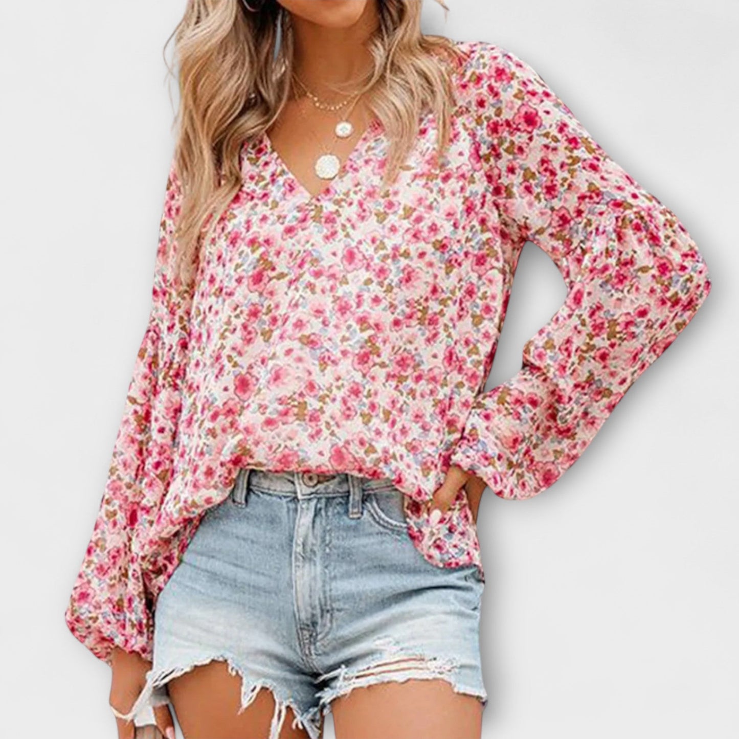 Leah™ | Luxe Long-Sleeve Satin Blouse