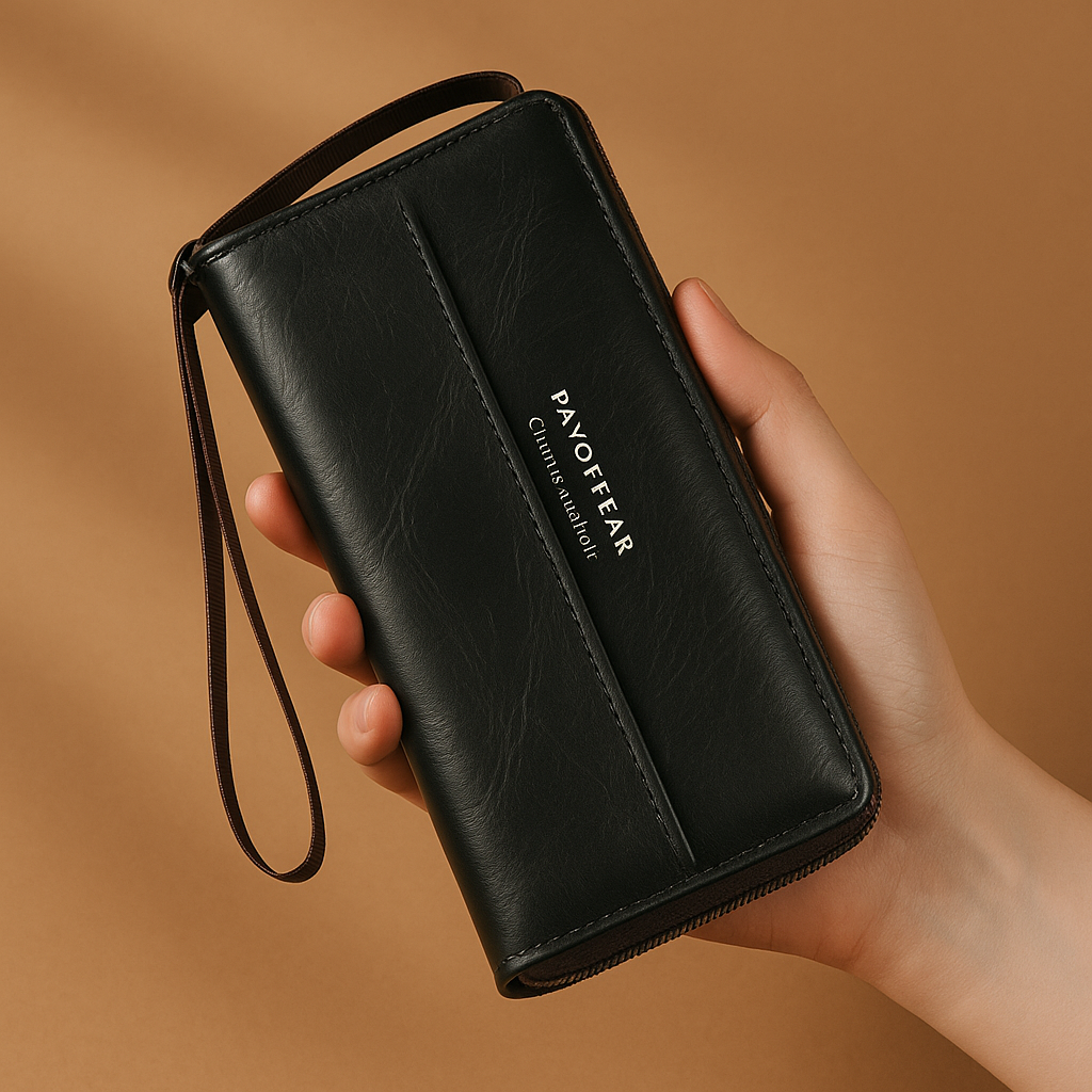 Alba™ | Elegant Multi-Pocket Leather Clutch