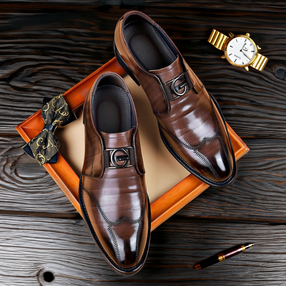 Garick™ | Premium Metal Buckle Leather Shoes