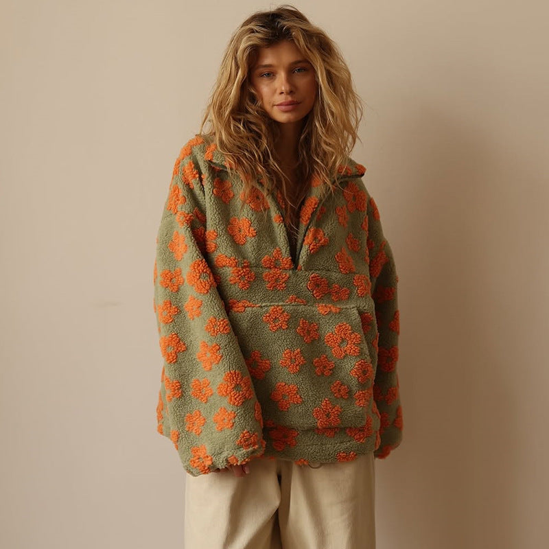 Azelma – Floral Fleece Pullover