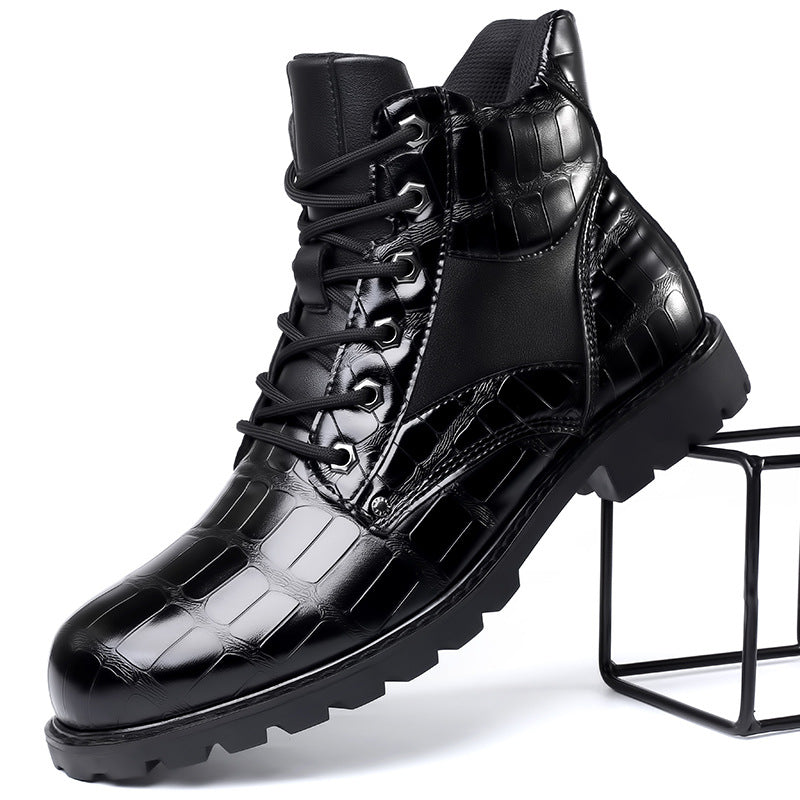 Marco™ | Luxe Crocodile-Texture Leather Boots