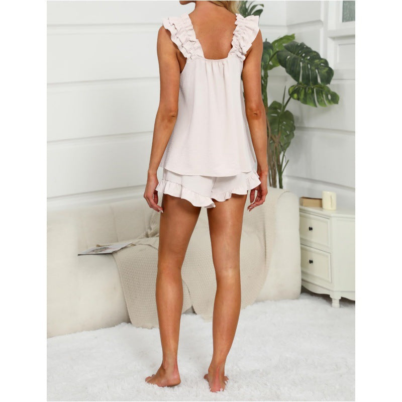 Phoebe – Ruffle Trim Lounge Set