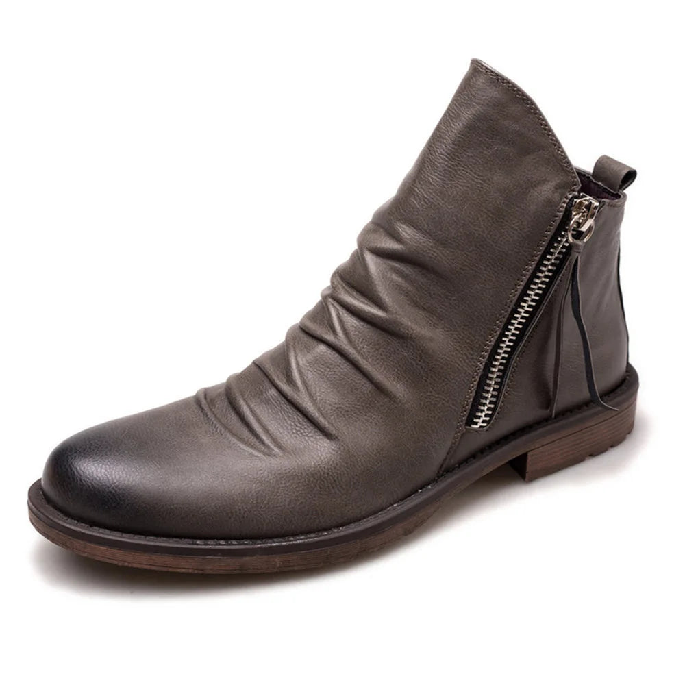 Calvin™ | Premium Zip-Up Leather Boots