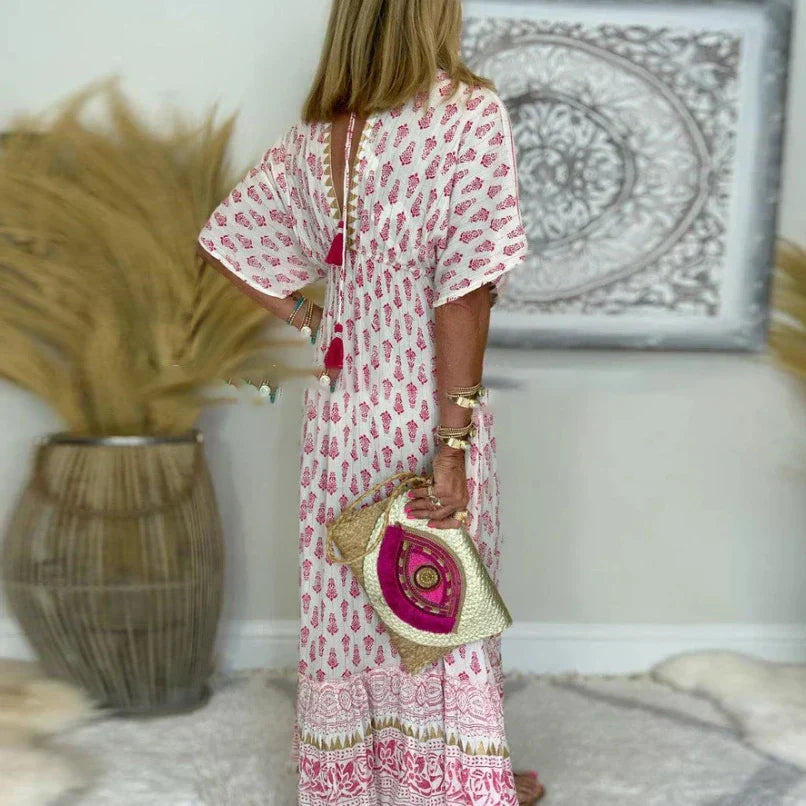 Mabel – Boho Print Maxi Dress