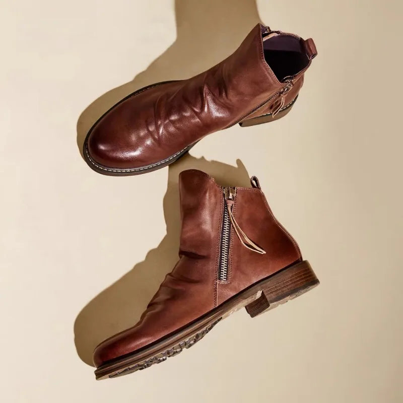 Calvin™ | Premium Zip-Up Leather Boots