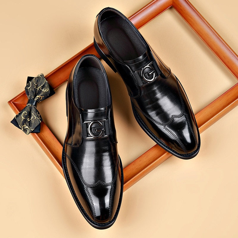 Garick™ | Premium Metal Buckle Leather Shoes