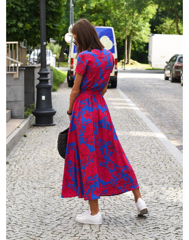 Hazal | V-Neck Floral Maxi Dress