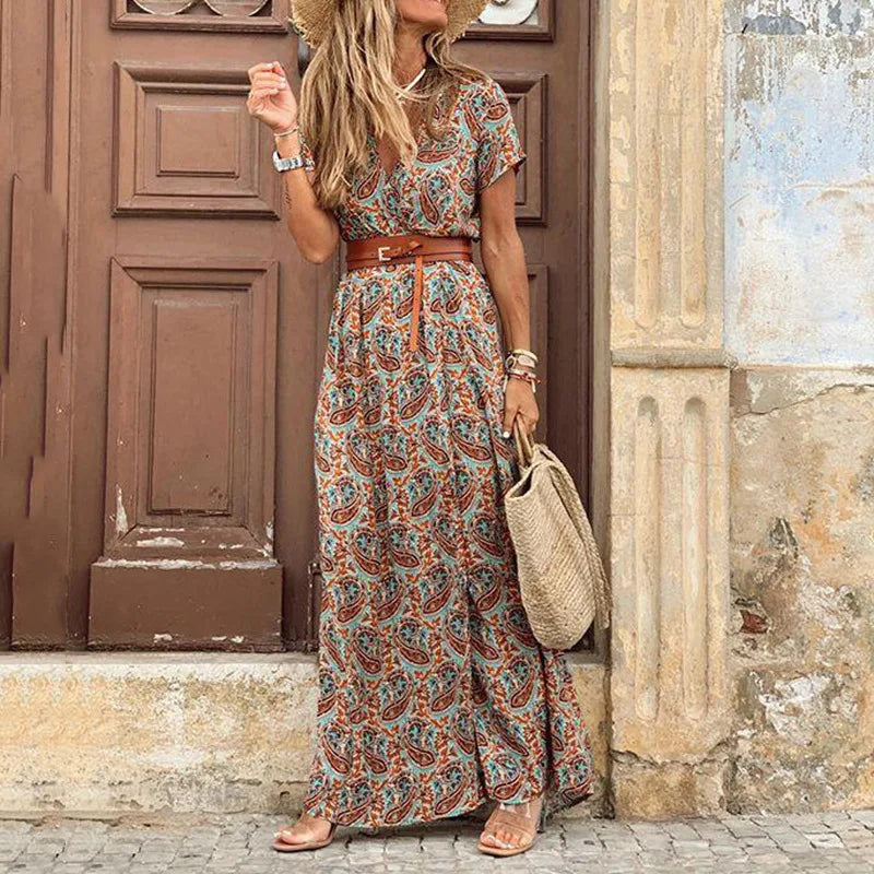 Myla™ | Romantic Pleated Floral Midi Dress