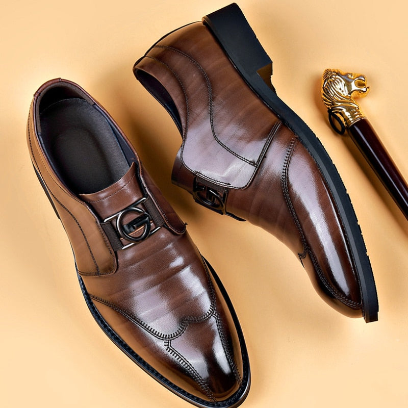 Garick™ | Premium Metal Buckle Leather Shoes