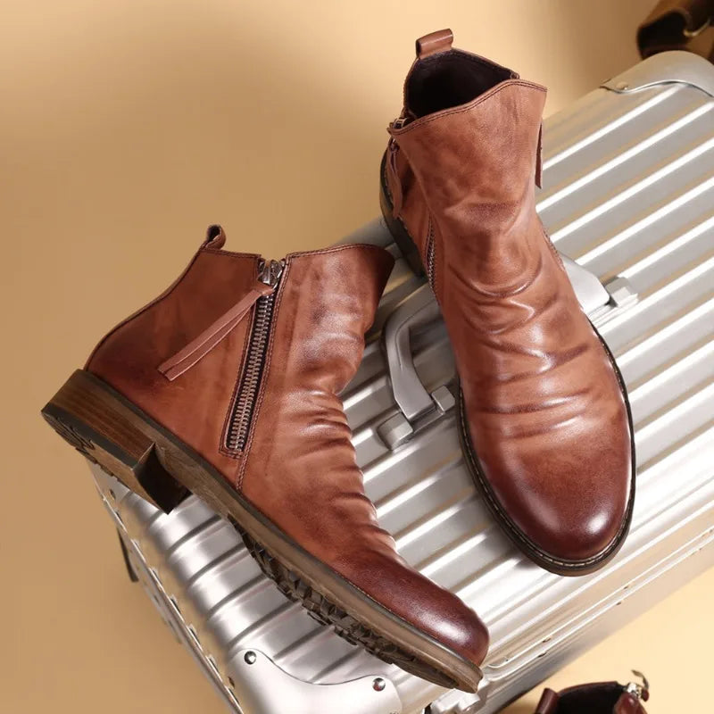 Calvin™ | Premium Zip-Up Leather Boots