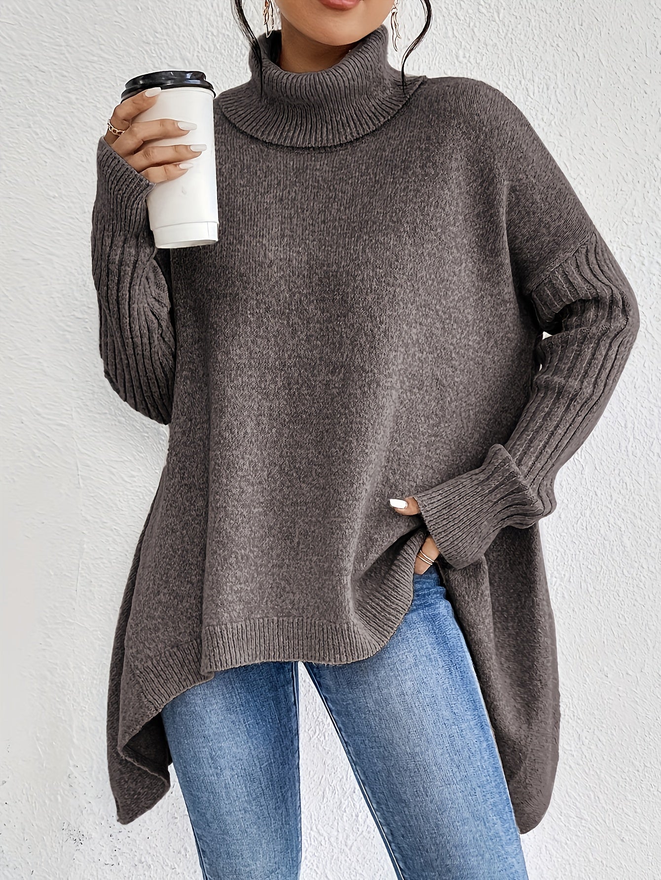 Tahlia - Casual Asymmetrical Hem Hooded T-Shirt