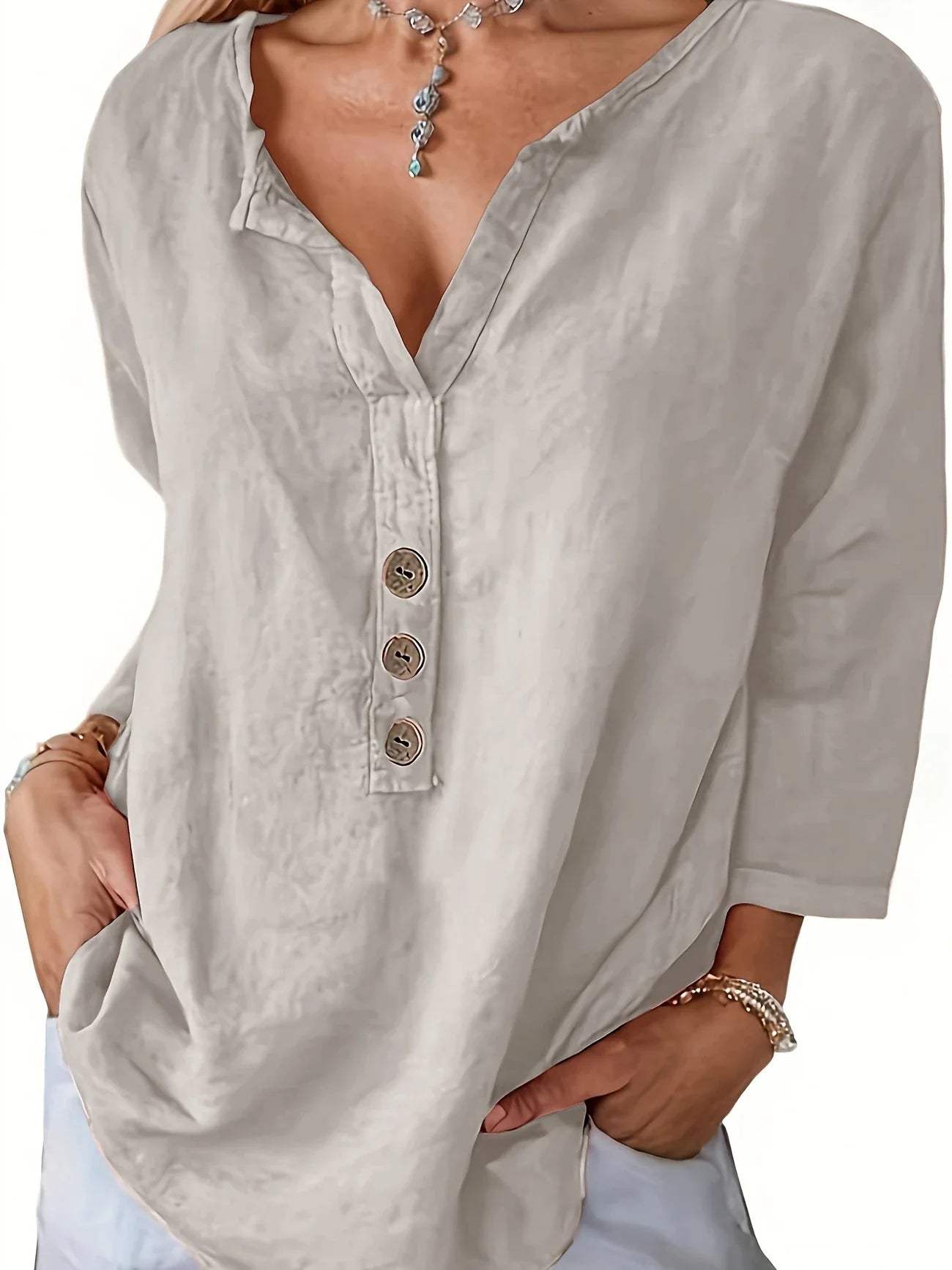Jen™ | Relaxed Chic Button-Up Blouse