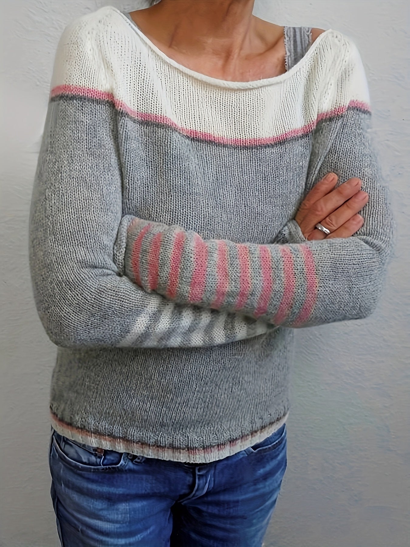 Katharina - Long Sleeve Striped Sweater