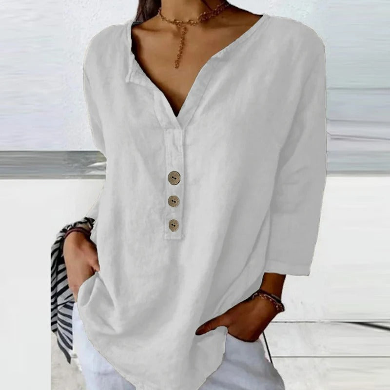 Jen™ | Relaxed Chic Button-Up Blouse