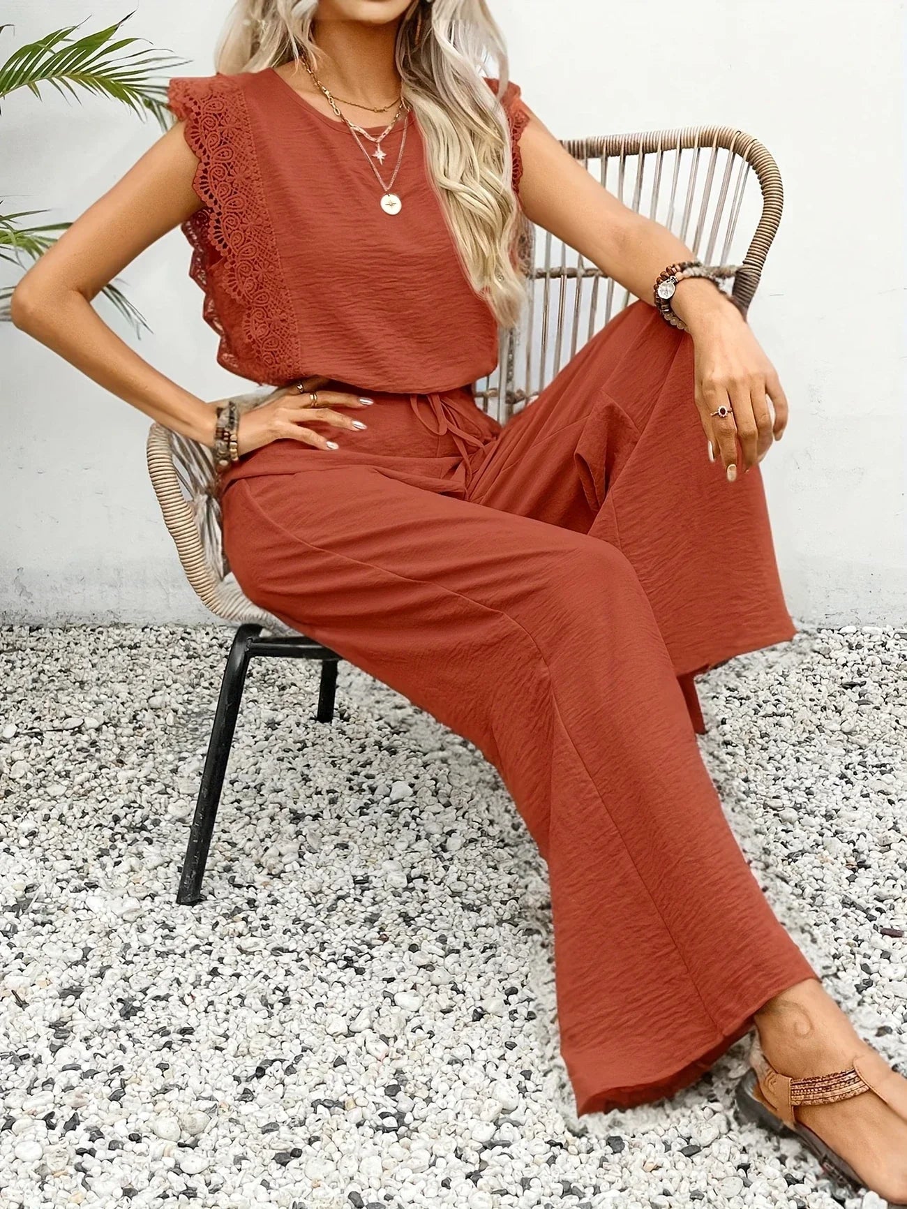 Evelyn™ | Chic Lace-Trimmed Lounge Set
